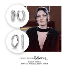Load image into Gallery viewer, Pave Thin Hoops