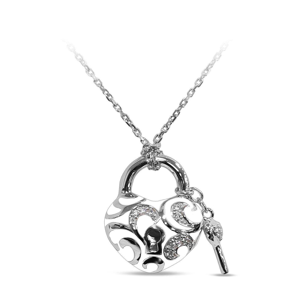 Petite Heart Lock Charm Necklace