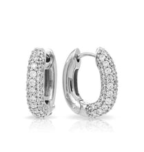 Load image into Gallery viewer, Pave Thin Hoops
