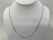 Load image into Gallery viewer, Rhodium-Plated Sterling Silver Paperclip Chain | 2mm Tarnish-Resistant Layering Necklace
