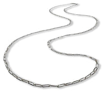 Load image into Gallery viewer, Rhodium-Plated Sterling Silver Paperclip Chain | 2mm Tarnish-Resistant Layering Necklace
