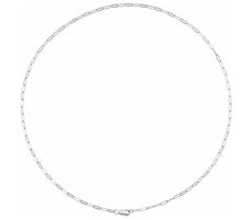 Load image into Gallery viewer, Rhodium-Plated Sterling Silver Paperclip Chain | 2mm Tarnish-Resistant Layering Necklace
